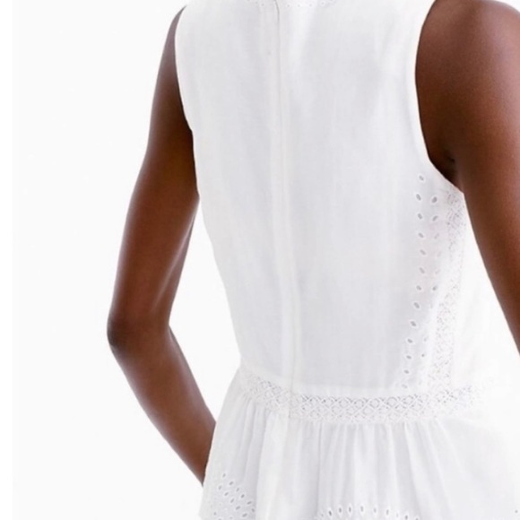 NWT Black Sleeveless Eyelet Peplum Blouse by J.Crew Size 00 Cotton & Silk - Picture 7 of 7